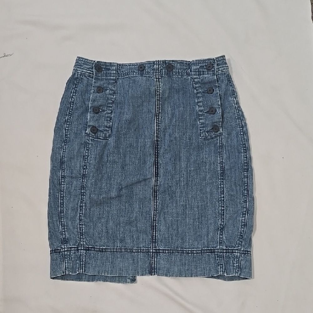 FREE PEOPLE Y2K Denim Button-Front Skirt Size‎ 1